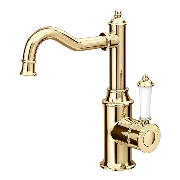 Trafalgar Traditional Gold Mono Basin Mixer Tap 4 Trafalgar Traditional Gold Mono Basin Mixer Tap - Image 2