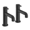 Heritage Dartmouth Basin Pillar Taps - Matt Black -Espaces Bain Shop tdacbl00
