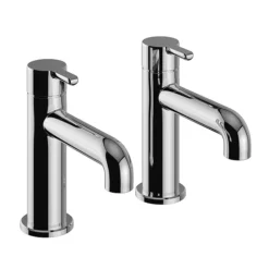 Heritage Dartmouth Basin Pillar Taps - Chrome