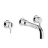 Heritage Dartmouth 3 Taphole Wall Mounted Basin Mixer - Chrome 1 Heritage Dartmouth 3 Taphole Wall Mounted Basin Mixer - Chrome -Espaces Bain Shop tdacc310