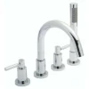 Hudson Reed - Tec Lever 4 Tap Hole Bath Mixer With Swivel Spout, Shower Kit & Hose Retainer -Espaces Bain Shop tel334spr04 l
