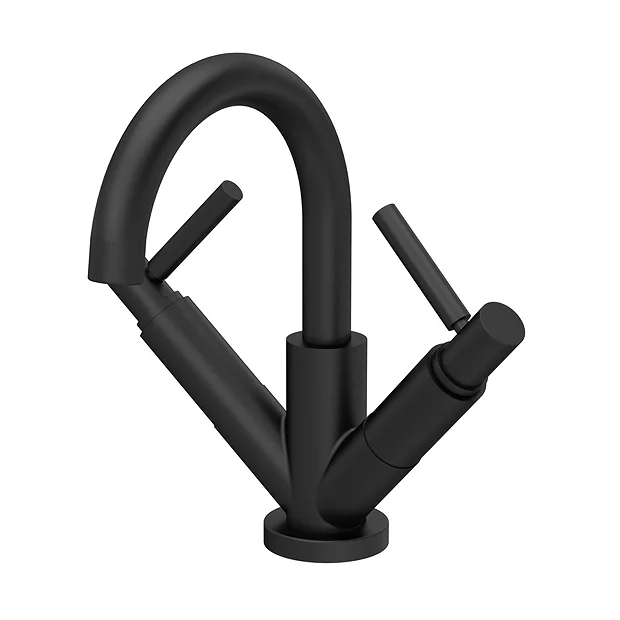 Hudson Reed Tec Lever Mono Basin Mixer Tap Inc. Swivel Spout & Waste - Matt Black 4 Hudson Reed Tec Lever Mono Basin Mixer Tap Inc. Swivel Spout & Waste - Matt Black - Image 2