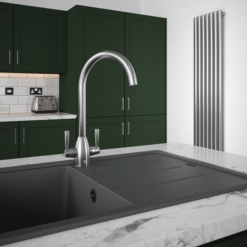 The Tap Factory Brushed Nickel Vibrance Duo Kitchen Mixer Tap