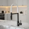 The Tap Factory Vibrance Tube Matt Black Kitchen Tap With Spray Function