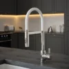 The Tap Factory Vibrance Tube Chrome Kitchen Tap With Spray Function -Espaces Bain Shop tfvtscpwhite l