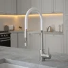 The Tap Factory Vibrance Tube Brushed Nickel Kitchen Tap With Spray Function -Espaces Bain Shop tfvtsnkwhite l