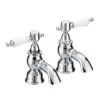 Heritage - Glastonbury Bath Pillar Taps - Chrome -Espaces Bain Shop tgrc01 l
