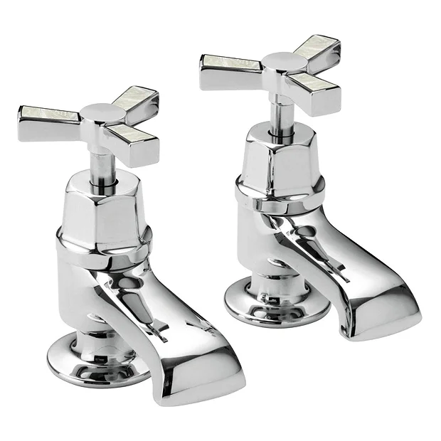 Heritage Gracechurch Mother Of Pearl Bath Pillar Taps 4 Heritage Gracechurch Mother Of Pearl Bath Pillar Taps - Image 2