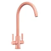 Rangemaster Intense Brushed Copper Dual Lever Kitchen Tap -Espaces Bain Shop tid1bc l