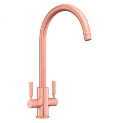 Rangemaster Intense Brushed Copper Dual Lever Kitchen Tap