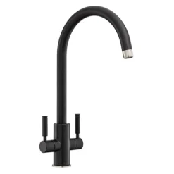 Rangemaster Intense Matt Black Dual Lever Kitchen Tap