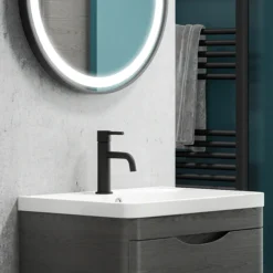 Toreno Matt Black Round Basin Mono Mixer Tap -Espaces Bain Shop tmbbt d1