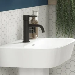 Toreno Matt Black Round Basin Mono Mixer Tap -Espaces Bain Shop tmbbtd3