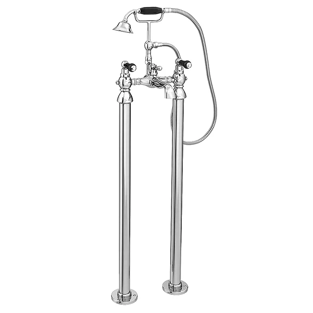 Chatsworth 1928 Traditional Black Lever Freestanding Bath Shower Mixer Tap 4 Chatsworth 1928 Traditional Black Lever Freestanding Bath Shower Mixer Tap - Image 2