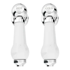 Chatsworth 1928 Traditional White Lever Freestanding Bath Shower Mixer Tap -Espaces Bain Shop trad011dfs d2