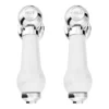 Chatsworth 1928 Traditional White Lever Pillar Bath Taps -Espaces Bain Shop trad020d d1