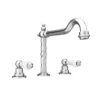 Chatsworth 1928 Traditional 3TH White Lever Deck Mounted Basin Mixer Tap With Curved Spout -Espaces Bain Shop trad024d d2