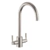 Rangemaster Aquatrend Dual Lever Kitchen Mixer Tap - Brushed Finish -Espaces Bain Shop tre1bf l
