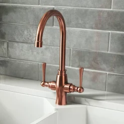 Trafalgar Brushed Copper Kitchen Tap -Espaces Bain Shop trktbc lrg