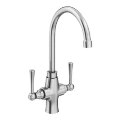 Trafalgar Brushed Nickel Dual Lever Kitchen Mixer Tap -Espaces Bain Shop trktnic d2