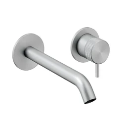 Crosswater 3ONE6 Stainless Steel Wall Mounted 2 Hole Set Basin Mixer -Espaces Bain Shop ts120wns l