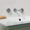 Crosswater 3ONE6 Stainless Steel Wall Mounted 3 Hole Set Basin Mixer -Espaces Bain Shop ts130wns d2
