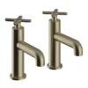 Heritage Salcombe Basin Pillar Taps - Brushed Brass -Espaces Bain Shop tsacbb00