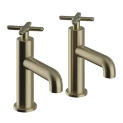 Heritage Salcombe Basin Pillar Taps - Brushed Brass