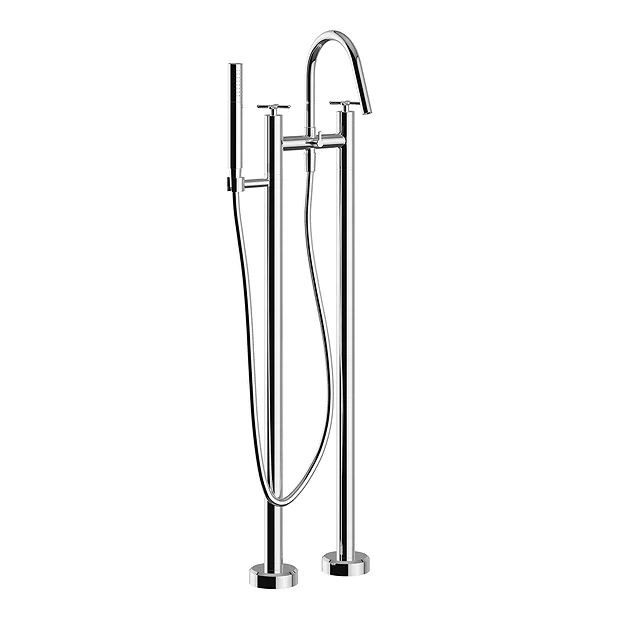 Heritage Salcombe Floor Standing Bath Shower Mixer - Chrome 3 Heritage Salcombe Floor Standing Bath Shower Mixer - Chrome