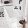 Villeroy & Boch Villeroy And Boch Architectura Matt Black Wall Mounted Square Bath Spout -Espaces Bain Shop tvt125002000k5 matt black life