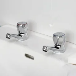 Bristan - Club Basin Taps - Chrome With Metal Heads