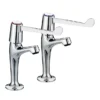 Bristan - Value Lever High Neck Pillar Taps With 6" Levers - VAL-HNK-C-6-CD -Espaces Bain Shop valhnkc6cd ln