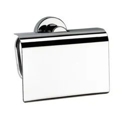 Venice Chrome Toilet Roll Holder With Cover