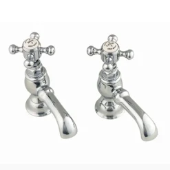 Silverdale Victorian Basin Pillar Taps Chrome
