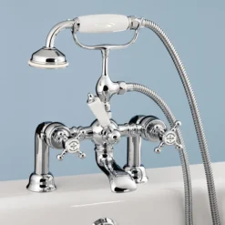 Silverdale Victorian Bath Shower Mixer Taps Chrome
