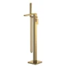 Venice Cubo Brushed Brass Freestanding Bath Shower Mixer