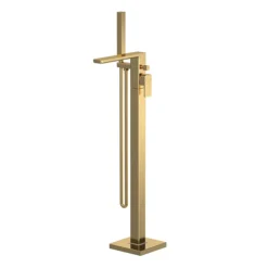Venice Cubo Brushed Brass Freestanding Bath Shower Mixer