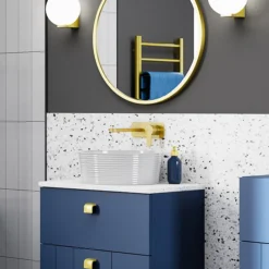 Venice Giro Brushed Brass Wall Mounted Basin Mixer