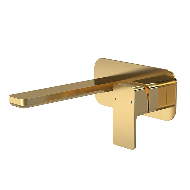 Venice Cubo Brushed Brass Wall Mounted Basin Mixer 3 Venice Cubo Brushed Brass Wall Mounted Basin Mixer