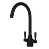 Venice Modern Dual Lever Kitchen Mixer Tap With Swivel Spout - Matt Black -Espaces Bain Shop venkt14 l