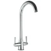 Venice Modern Dual Lever Kitchen Mixer Tap With Swivel Spout - Chrome