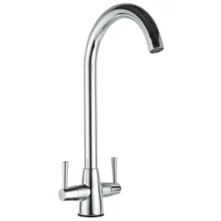 Venice Modern Dual Lever Kitchen Mixer Tap With Swivel Spout - Chrome