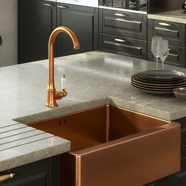 Venice Traditional Kitchen Mixer Tap With Swivel Spout - Brushed Copper 3 Venice Traditional Kitchen Mixer Tap With Swivel Spout - Brushed Copper