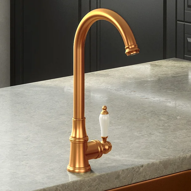 Venice Traditional Kitchen Mixer Tap With Swivel Spout - Brushed Copper 4 Venice Traditional Kitchen Mixer Tap With Swivel Spout - Brushed Copper - Image 2