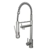 Venice Modern Kitchen Mixer Tap With Swivel Spout & Directional Spray - Brushed Steel -Espaces Bain Shop venkt562 l