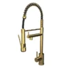 Venice Modern Kitchen Mixer Tap With Swivel Spout & Directional Spray - Brushed Brass 1 Venice Modern Kitchen Mixer Tap With Swivel Spout & Directional Spray - Brushed Brass -Espaces Bain Shop venkt762 l