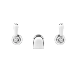 Chatsworth 1928 Traditional Wall Mounted White Lever Bath Filler Tap -Espaces Bain Shop vic16d d3