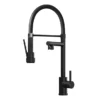 Venice Matt Black Kitchen Sink Mixer With Smooth Rubber Hose And Flexi Spray -Espaces Bain Shop vnksm384 d1