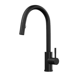 Venice Matt Black Kitchen Sink Mixer With Concealed Pull Out Hose And Spray Head -Espaces Bain Shop vnksm457 d1