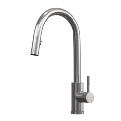 Venice Brushed Steel Kitchen Sink Mixer With Concealed Pull Out Hose And Spray Head 7 Venice Brushed Steel Kitchen Sink Mixer With Concealed Pull Out Hose And Spray Head -Espaces Bain Shop vnksm458 d1